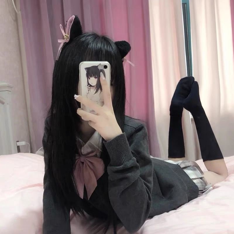 Băng đô cài tóc kẹp tai mèo lông đính chuông xinh xắn dùng để cosplay