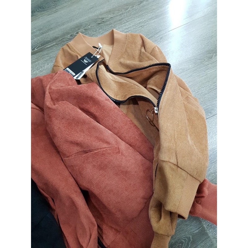Áo khoác bomber nhung nữ