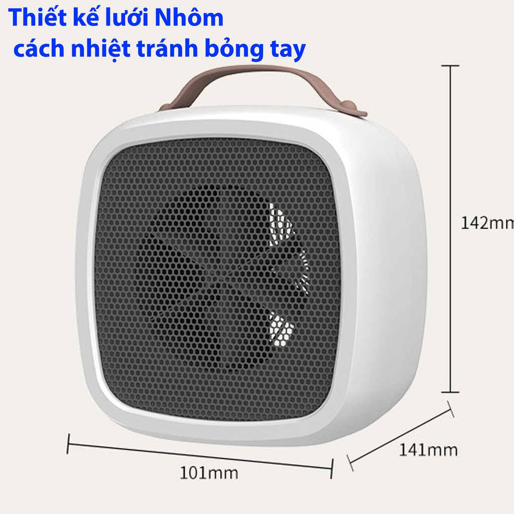 Quạt Sưởi Mini 500w Chính Hãng Warm Air Blower Dùng Cho Mùa Đông, Chống Bỏng Tay Vận Hành Em Ái