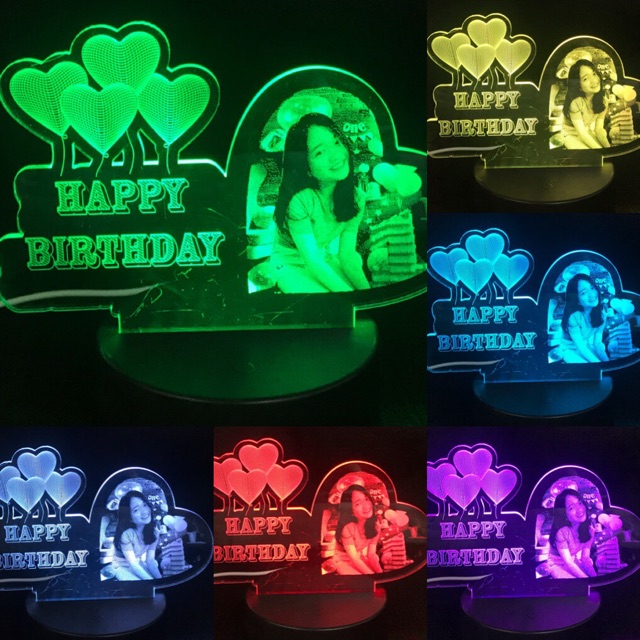 Đèn Led 3d Hình Tim ~quà tặng miễn phí khắc hình ảnh theo yêu cầu