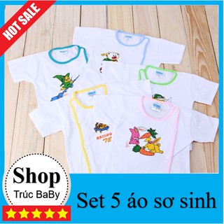 Áo sơ sinh ⚡SIÊU ĐẸP⚡ Set 5 áo sơ sinh bác sĩ Bossini tay ngắn(2-12kg)