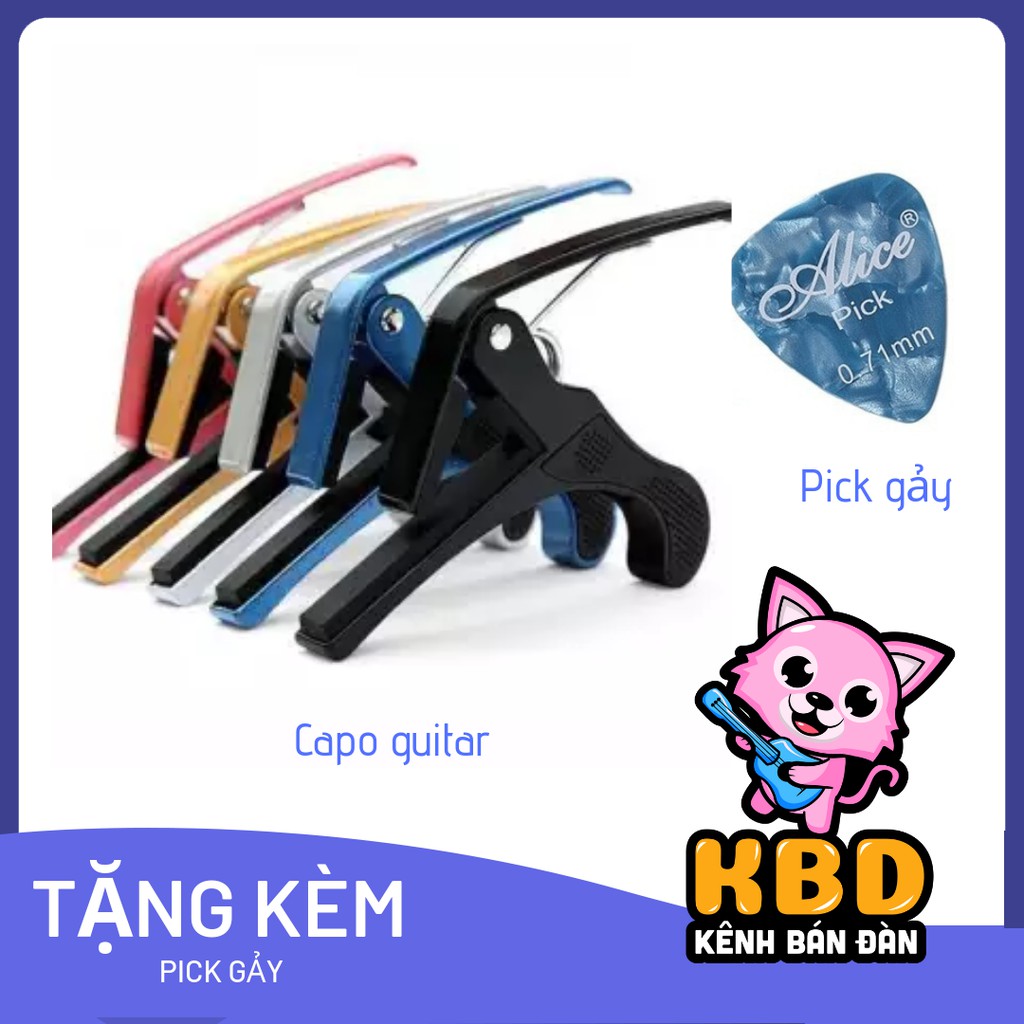 ( RẺ VÔ ĐỊCH ) CAPO GUITAR SẮT GIÁ RẺ TẶNG KÈM PICK GẢY, capo kẹp đàn guitar acoustic đàn ukulele bằng kim loại