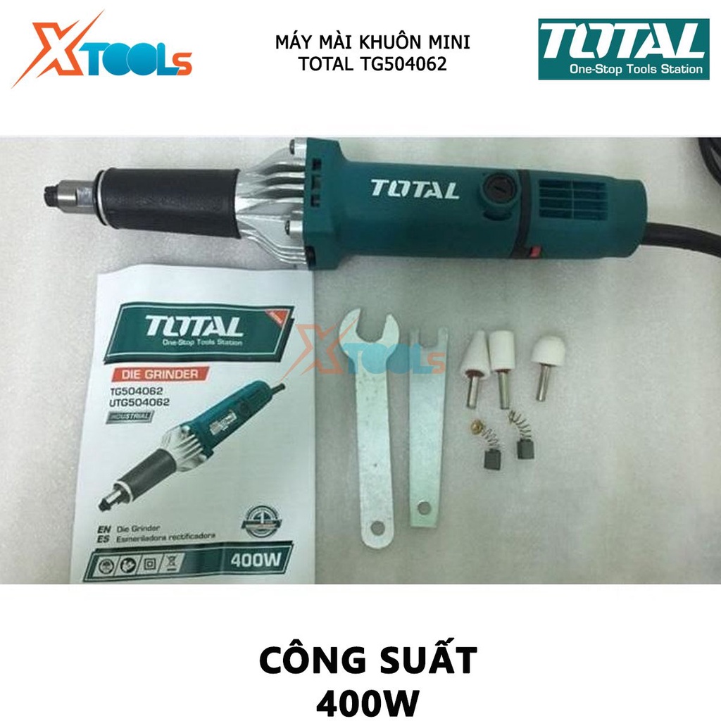 Máy mài khuôn mini TOTAL TG504062 máy mài khuôn cầm tay 220V, Tốc độ không tải 15000-26000/ phút, 6mm, 220-240V~50/60Hz
