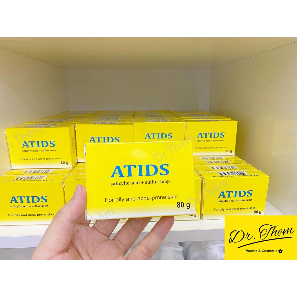 Xà Phòng Tắm ATIDS Soap 80g - Giảm Mụn Lưng, Giúp Làm Sạch - Cho Da Mụn, Dầu - Salicylic ACid 2% + Sulfur