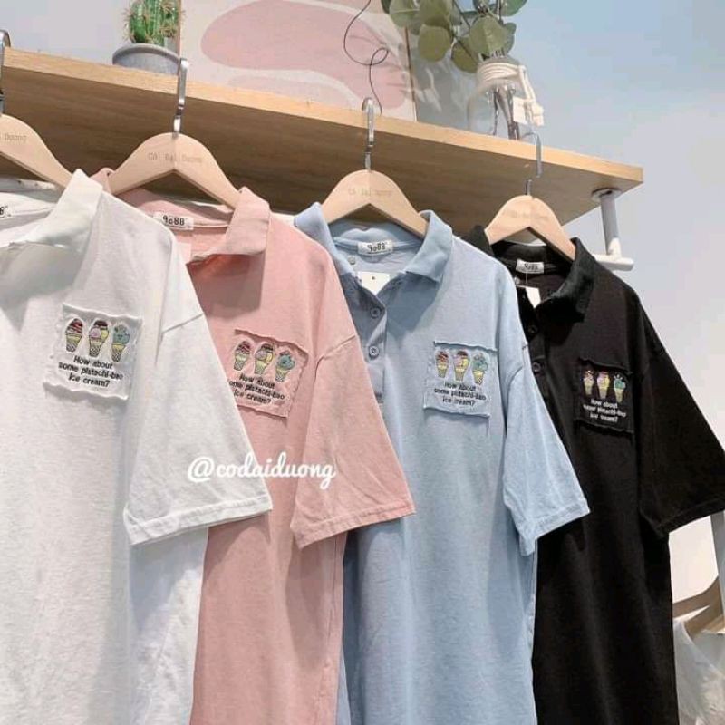 [Rẻ Vô Địch] Áo cotton tay lỡ Unisex -- Áo polo 3 ly kem | BigBuy360 - bigbuy360.vn