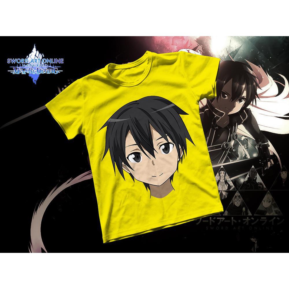 Áo thun Cotton Unisex - Anime - Sword Art Online - Mặt kirito