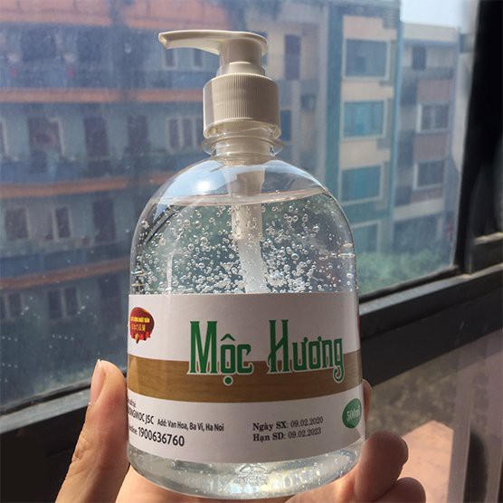 Gel rửa tay khô Mộc Hương không cần dùng nước 500ml chính hãng