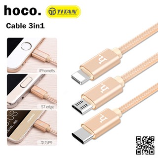 Cáp 3 Đầu Chân Lightning & Micro & TypeC HOCO - X2