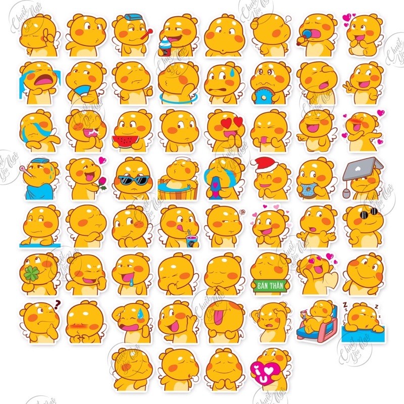 Combo 25/60 sticker  bé RỒNG MẬP dể thương, hình dán decal chống nước, dán xe , điện thoại , vali ....NT 03