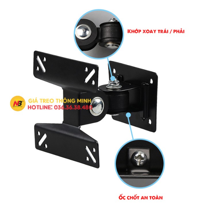 [Trục Thép ] Giá Treo Màn Hình Máy Tính F01 17 - 32 Inch / Xoay 180 Độ ( Gắn Tường ) | BigBuy360 - bigbuy360.vn
