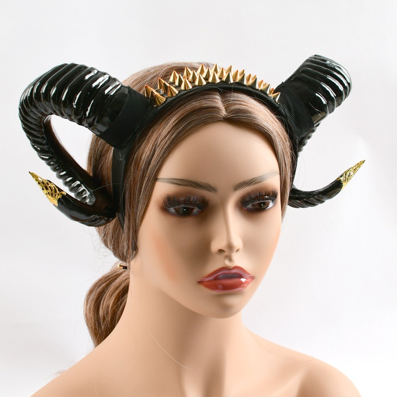 Cài Tóc Hình Sừng Màu Đen Phong Cách Halloween