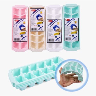 Combo 04 khay đá nhựa dẻo cao cấp, làm đá mau đông