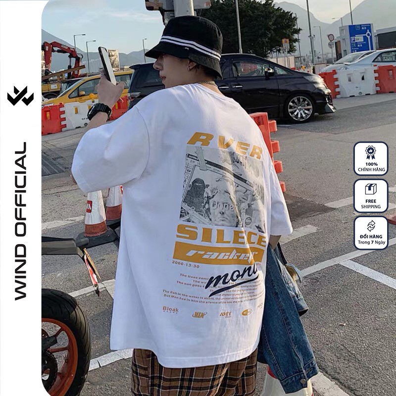 Áo thun tay lỡ WIND phông unisex form rộng RVER thời trang nam nữ oversize ulzzang