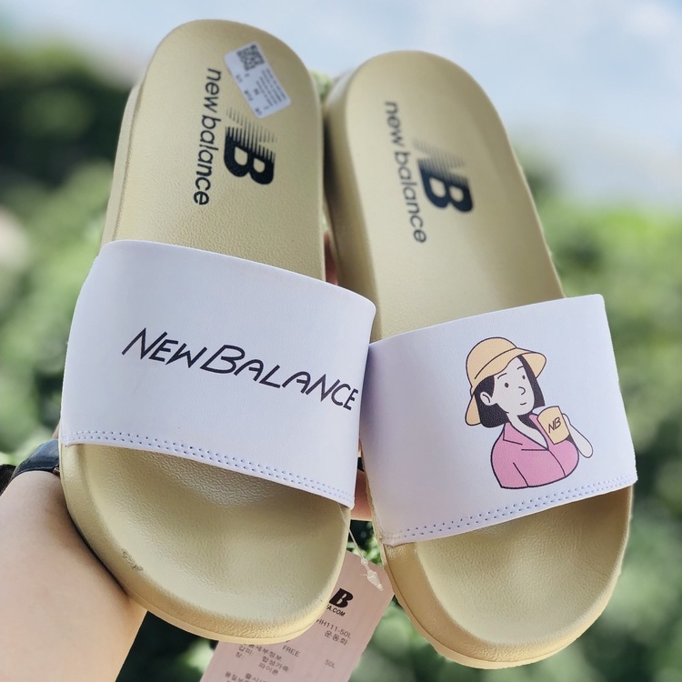 Dép NB ❤️FREESHIP + Hộp❤️ quai ngang nữ cô chàng trai gái xin xắn, unisex thể thao hottrent