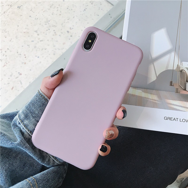 Ốp lưng Samsung J8 J7 J6 J4 A9 A7 A6 Plus Prime Pro 2018 Candy Frosted Solid Color Soft Phone Case