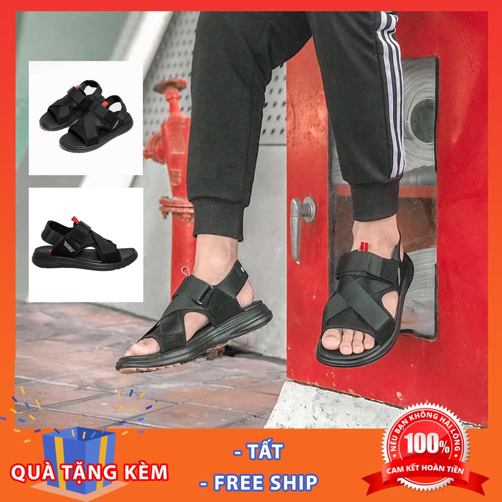 Sandal Vento nam SD-NB59 màu đen Full Black quai dây thun tiện lợi, Dép quai hậu chính hãng đi học