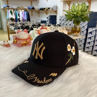 [ Chính Hãng ] Mũ MLB Gold Bee Structured Ball Cap Màu Đen ( 32CPFN111-50L ) | PiuPiu Authentic