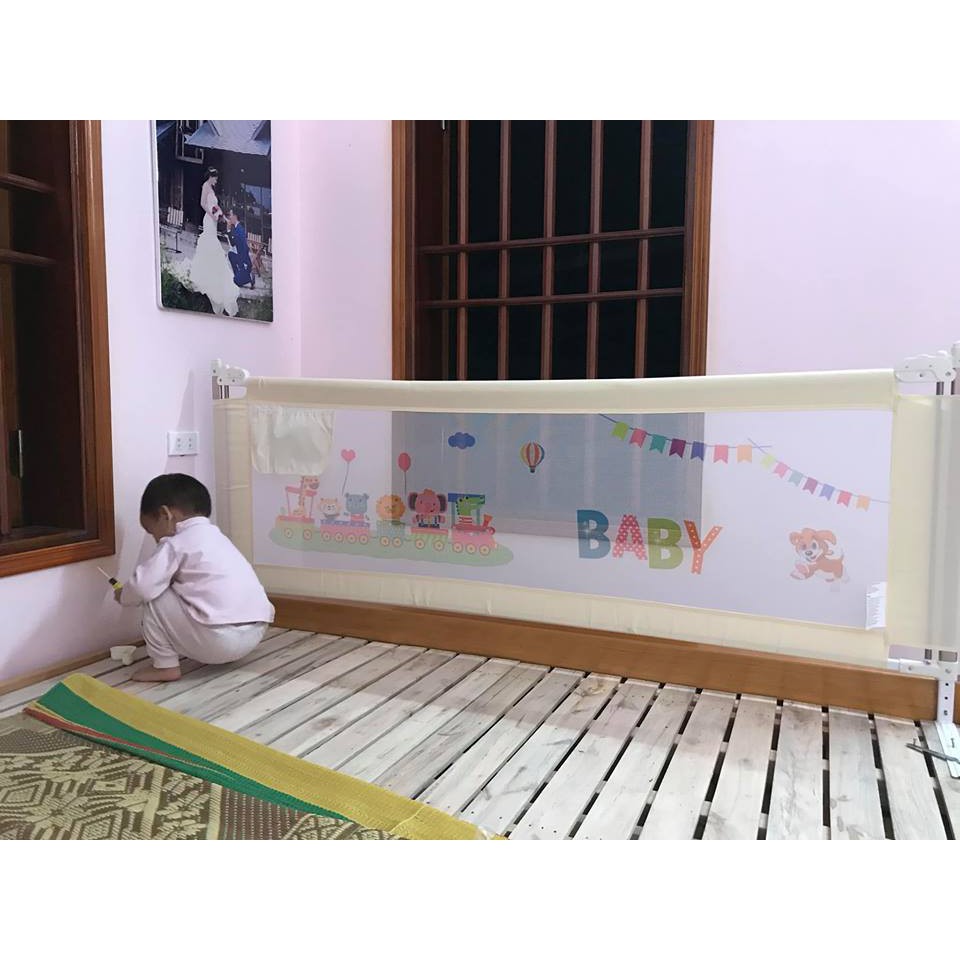 Thanh Chắn Giường Cao Cấp Babyqiner Cho Bé Mẫu Mới Nhất Trượt Lên Trượt Xuống