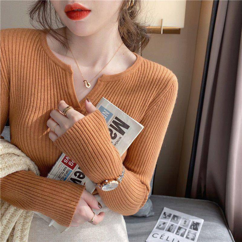 Áo Sweater Dệt Kim Tay Dài Cổ Chữ V Thời Trang Xuân Thu 2022 Mới