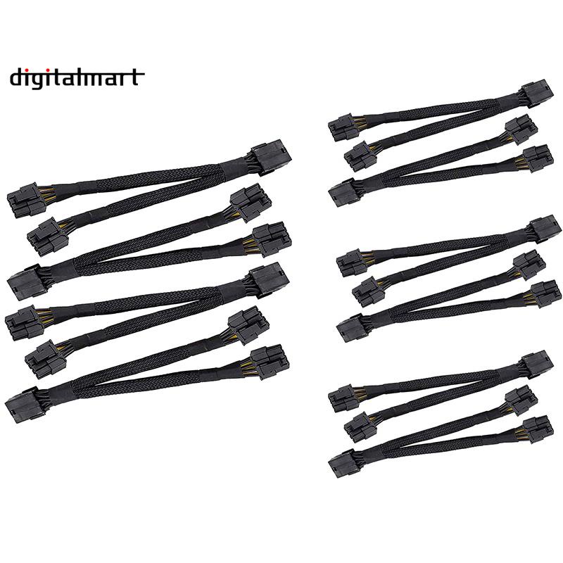 Set 4/6 cáp chuyển đổi card đồ họa từ 8 chân GPU sang đầu đôi PCI-E 8 chân (6 + 2)