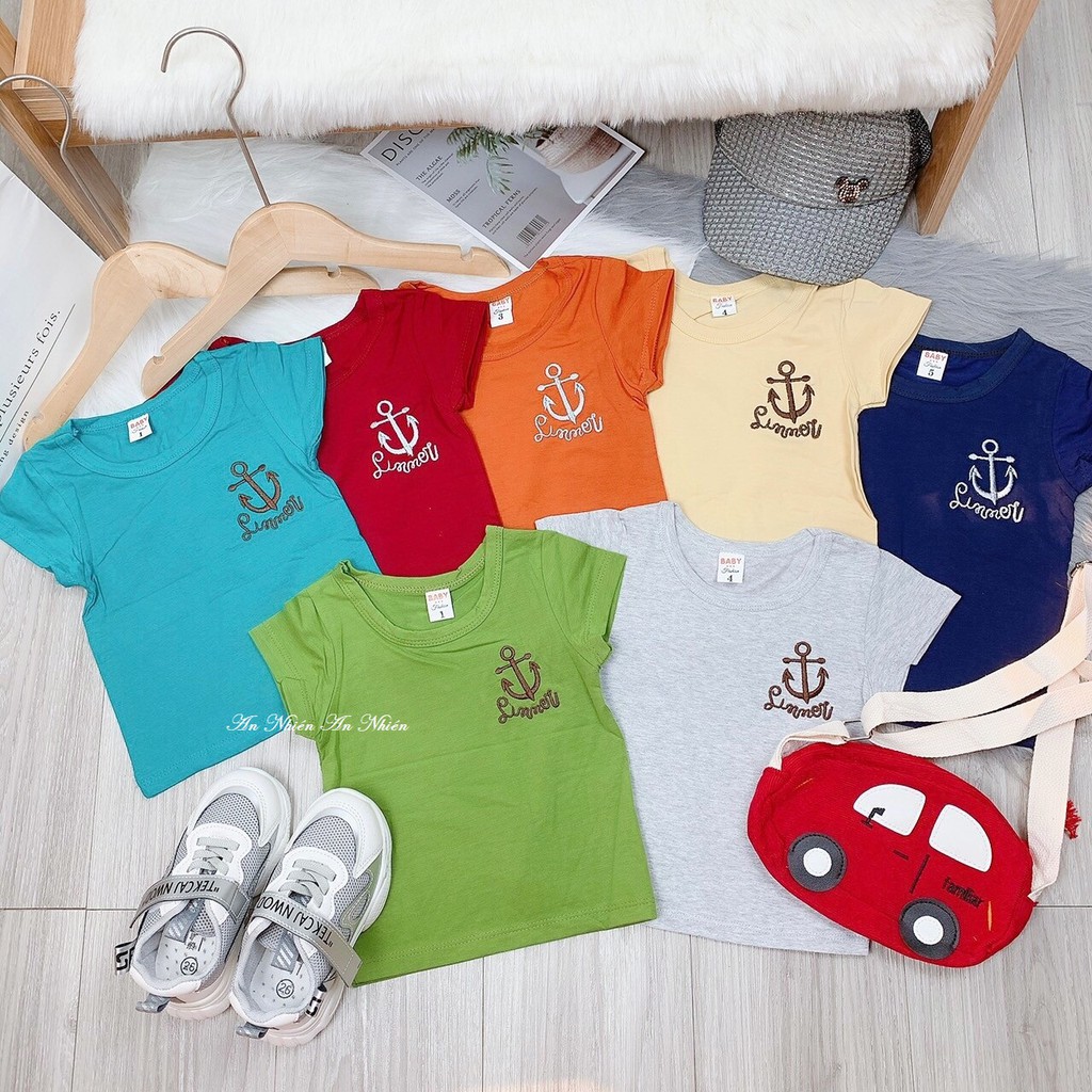 Áo cộc tay mùa hè thêu họa tiết MỎ NEO độc đáo cho bé trai 3-12kg