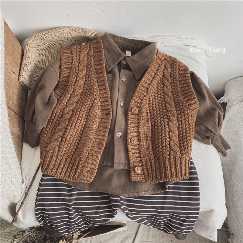 Áo Sơ Mi Cotton Màu Trơn Phong Cách Hàn Quốc Thời Trang Mới Cho Bé Trai Và Gái