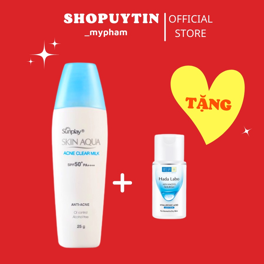 Kem chống nắng dưỡng da ngừa mụn Sunplay Skin Aqua Acne Clear Milk SPF50+, PA++++