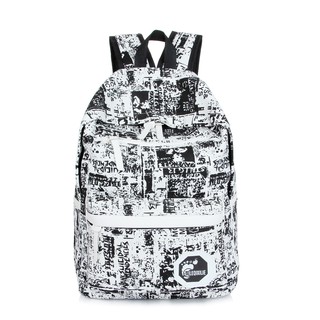 Balo đi học họa tiết đen phối trắng cá tính - 282