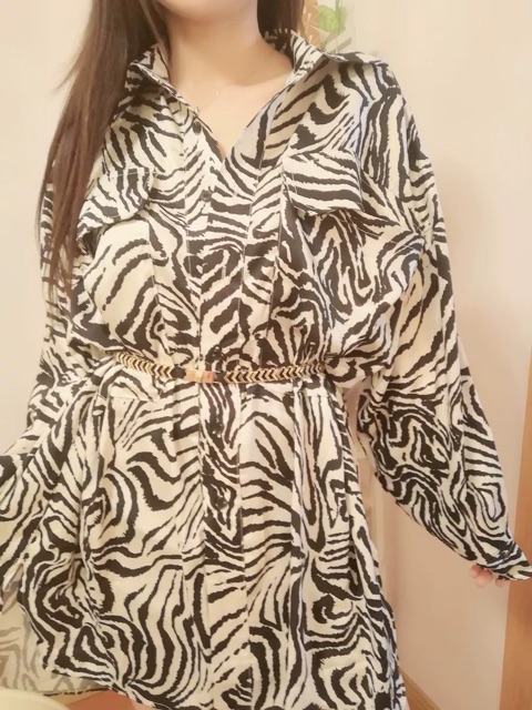 Áo sơ mi lụa hoạ tiết oversize unisex ORDER