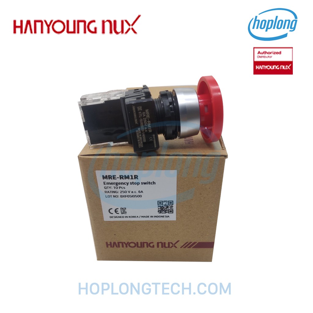 Nút nhấn không đèn MRE-RM1R Hanyoung nấm dù màu đỏ
