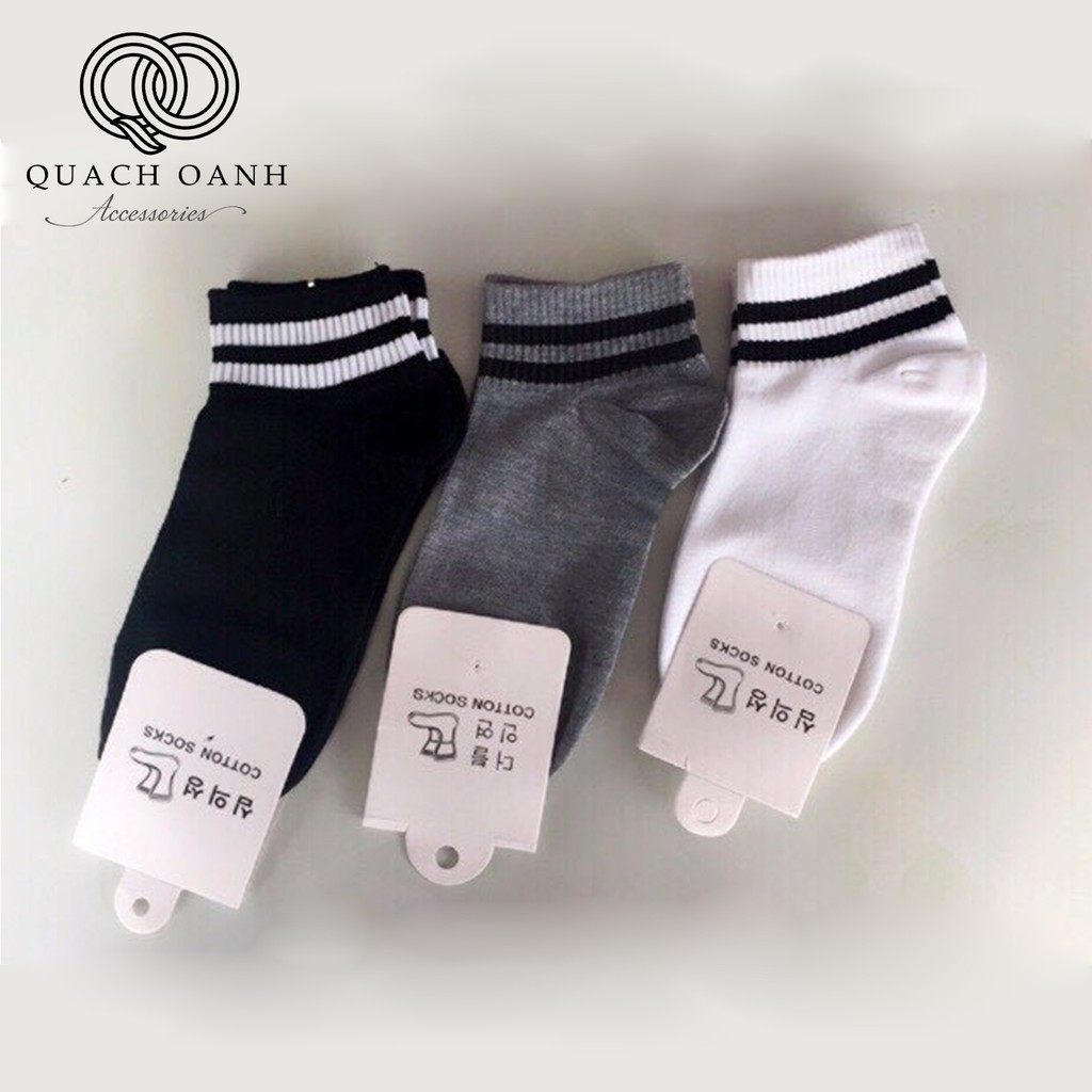 Tất vớ nữ phối kẻ ngang cổ chân phong cách Hàn Quốc VO31