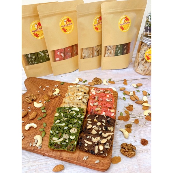 Bánh ăn kiêng Biscotti mix 3 vị 500g - Bánh ngũ cốc nguyên cám ăn kiêng, giảm cân đặc biệt