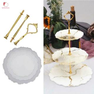 Khuôn Silicon Đổ Nhựa Resin Tự Làm Đĩa Đựng Trái Cây 3 Tầng Kích Thước Lớn