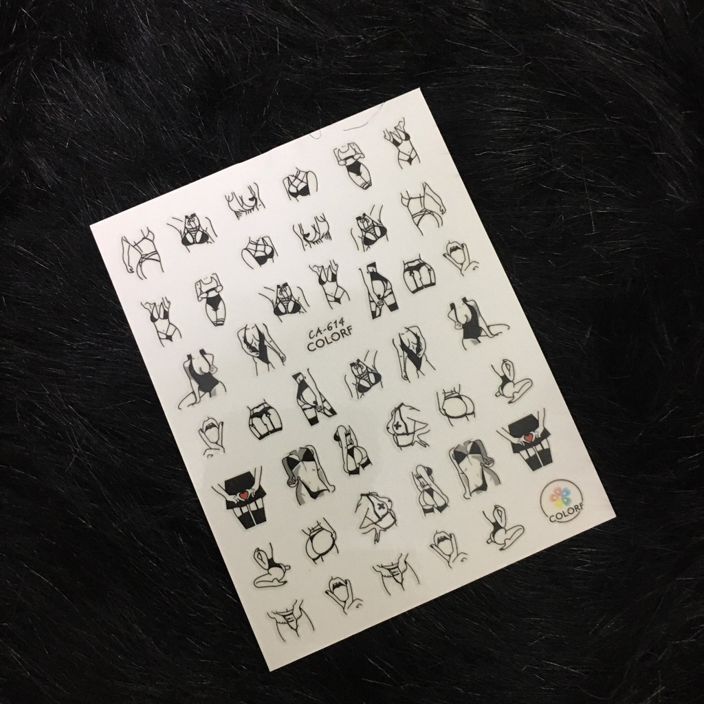 sticker dán móng tay họa tiết sexy
