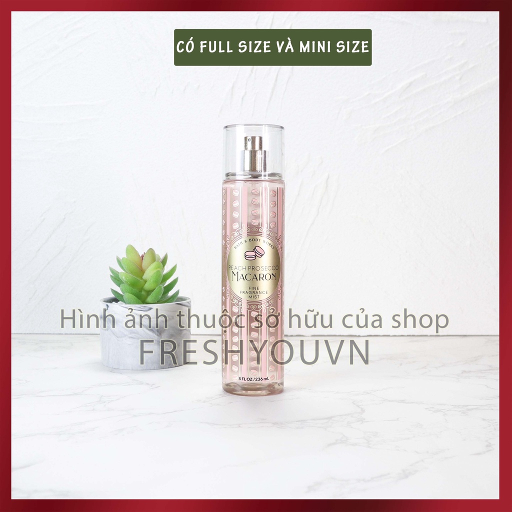 Peach Prosecco Macaron - Xịt thơm toàn thân body mist khác Bath & Body Works - Ngọt - Champagne Brunch