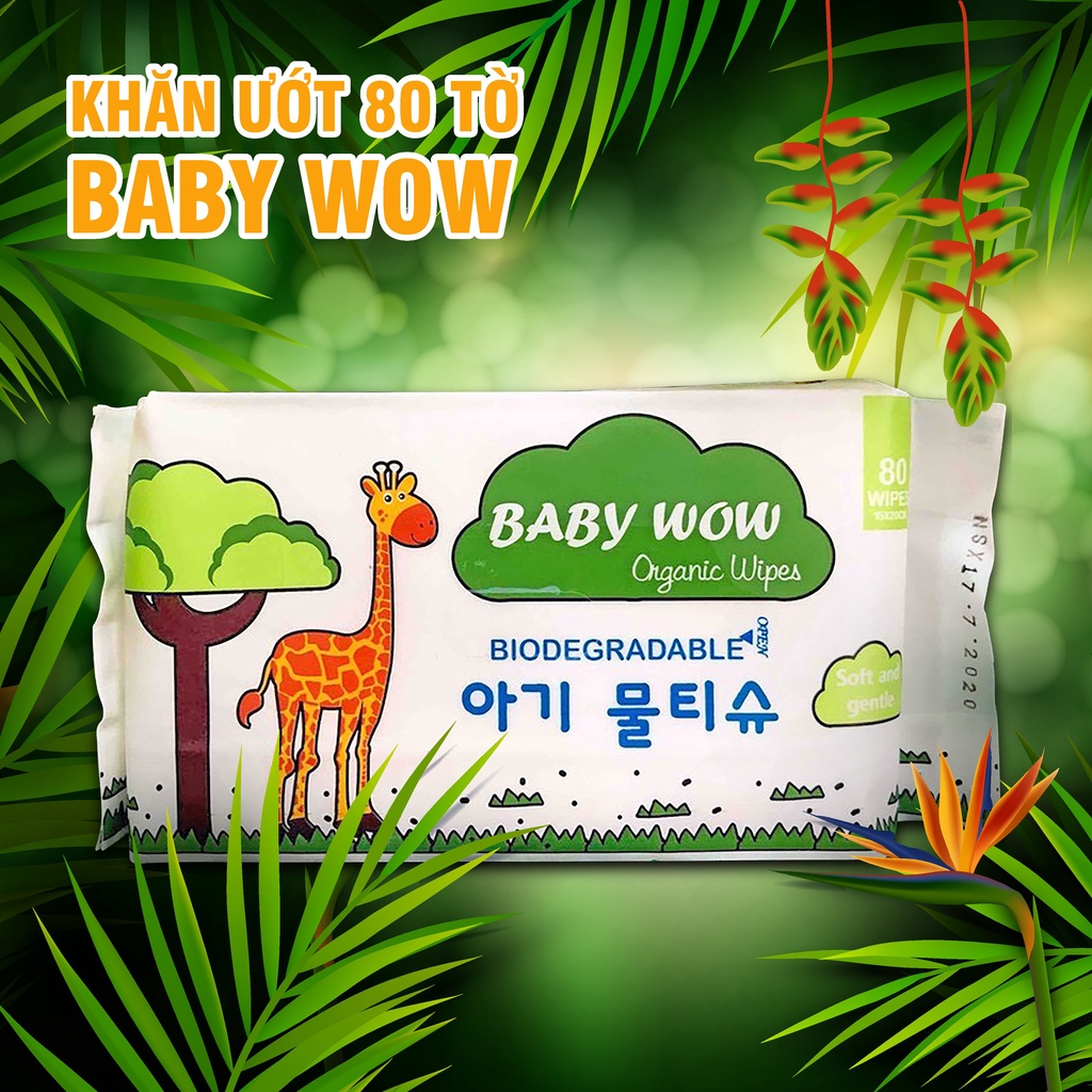 Khăn ướt Organic Baby Wow không mùi - 80 tờ/gói-UN152080