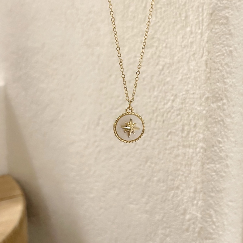 Vòng cổ Choker Màu Vàng Mặt Tròn Đơn Giản Cho Nữ