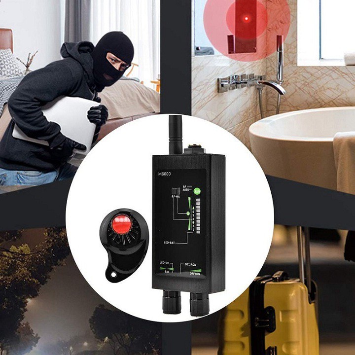 Máy Dò Detector M8000+ Cao Cấp: chuyên dùng Phát Hiện Tín Hiệu Camera, Định Vị GPS, Nghe Lén.