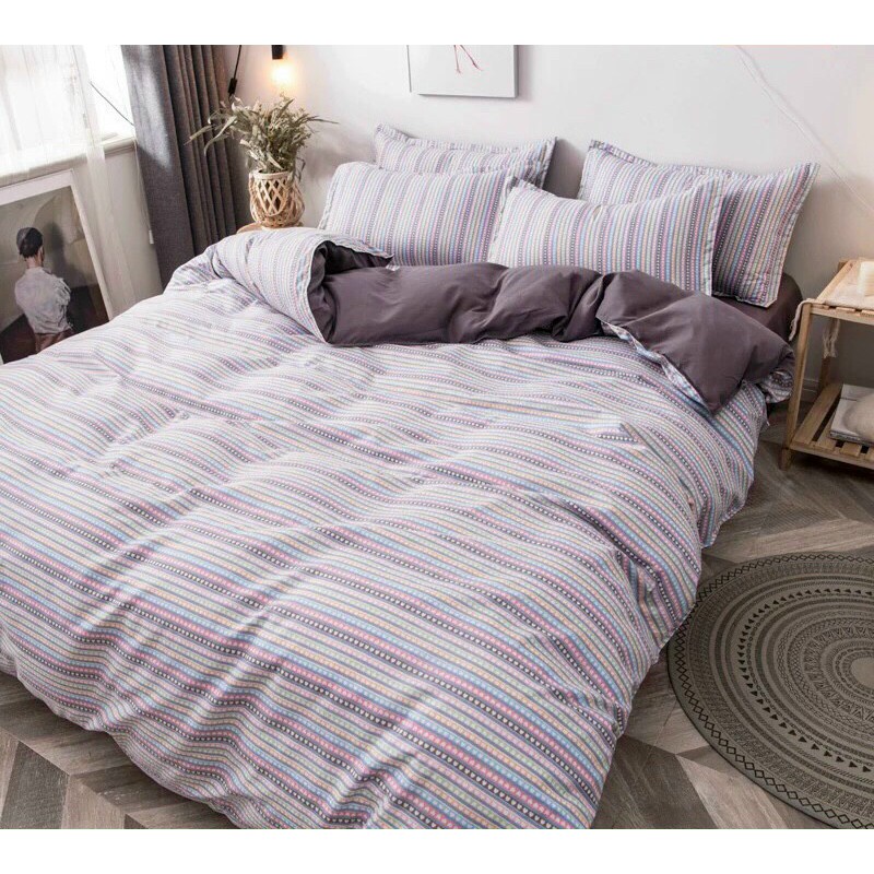 Bộ Chăn Ga Gối Cotton 3D✨ m6/m8/2m-Tiệm Nhà Mêu✨Set 4 Món Poly Siêu Đáng Yêu Bedding - Decor Hàn Quốc ( V0L2)