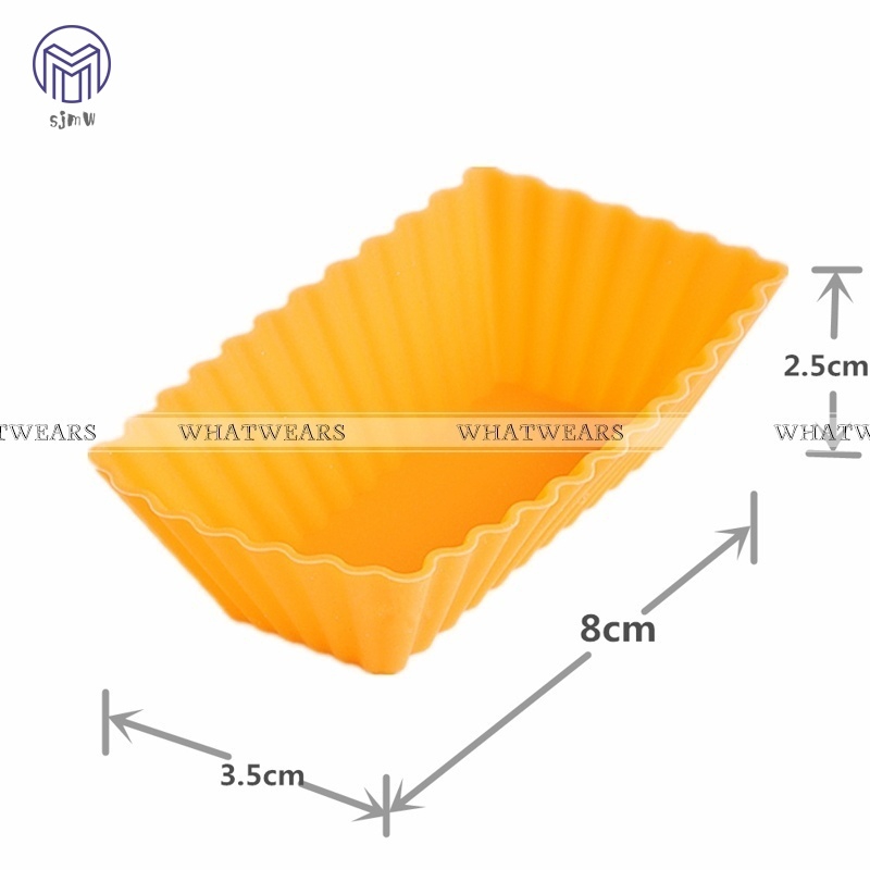 Set 6 Khuôn Làm Bánh Hình Chữ Nhật Bằng Silicon