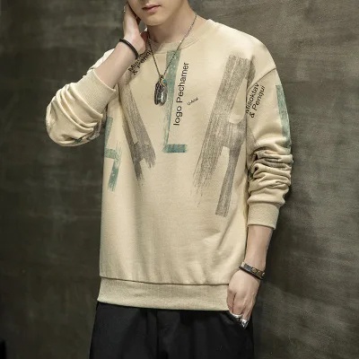 Áo thun sweater tay dài cổ tròn in hình cá tính thời trang thu đông mới dễ phối đồ cho nam