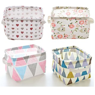 Giỏ vải đựng đồ mỹ phẩm đa năng size 20*16cm hoạ tiết nhẹ nhàng
