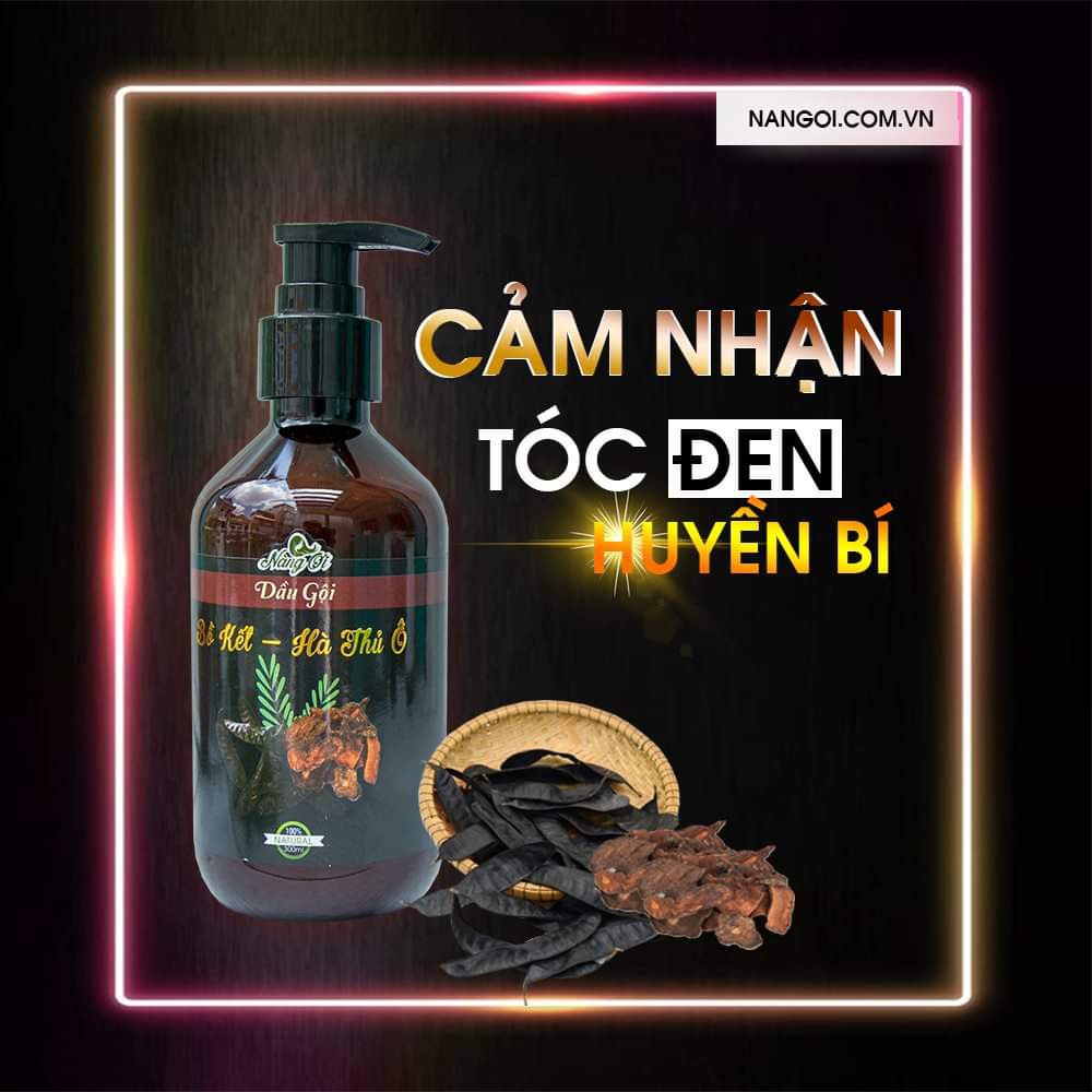 Dầu Gội Bồ Kết Hà Thủ Ô OGRANIC NÀNG ƠI 400 ML Dưỡng Tóc Chống Rụng Tóc 100%