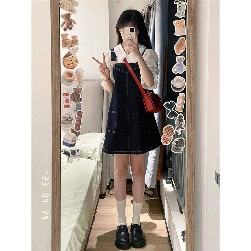 Váy Yếm Denim Tay Phồng Thời Trang Hàn Quốc Sành Điệu 63856