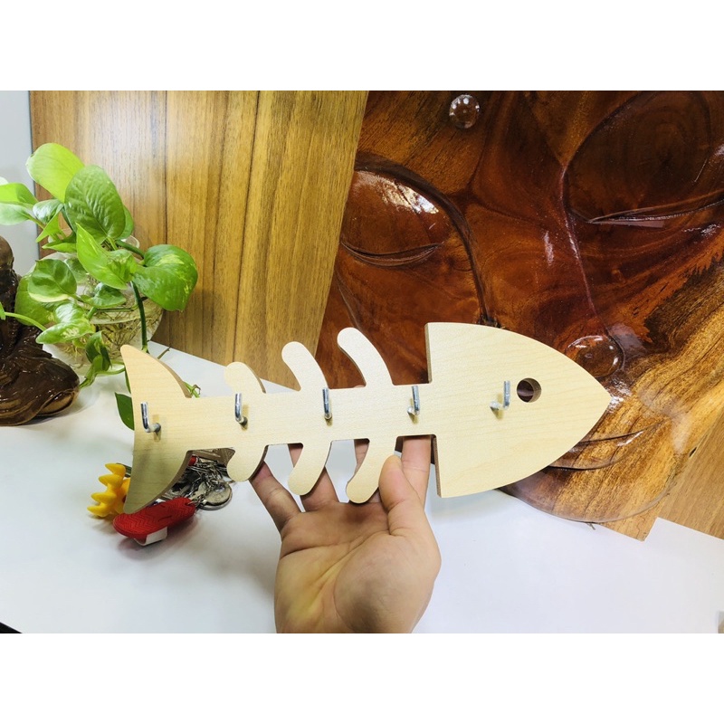 Móc Treo Chìa Khóa Gỗ Dán Tường Decor, Bảng Treo Chìa Khóa Gỗ