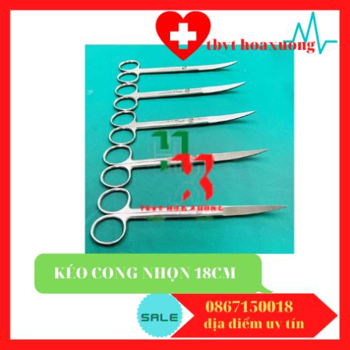 [Hàng Cao Cấp] Kéo Y Tế Cong Nhọn 2 Đầu 18cm - Pakistan