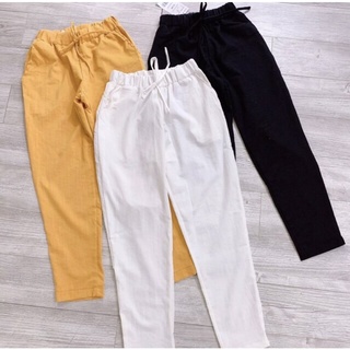 Quần đũi vải xước lạnh tơ mát_Quần đũi Baggy lưng thun mềm mát cho nữ sz 38-60kg