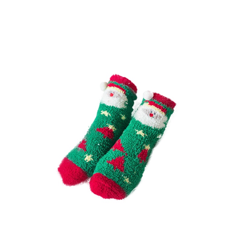 Ygt Vớ Nhung San Hô Dày Ấm Áp Mùa Đông In Hình Hươu 3D Dễ Thương Làm Quà Tặng Giáng Sinh Cho Nữ