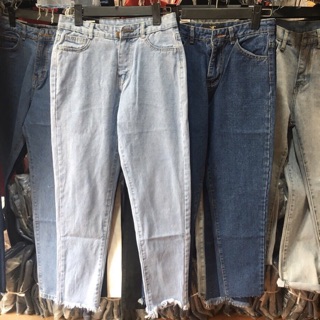 Quần baggy bò rách gấu