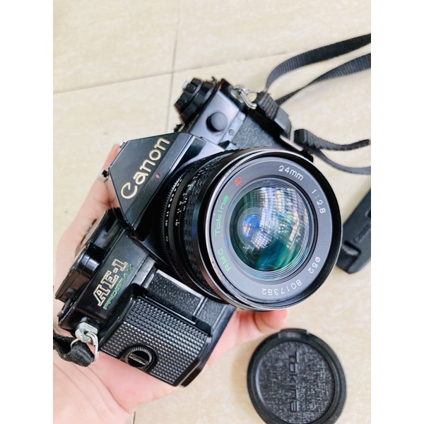 Máy ảnh film canon AE1 PROGRAM + Lens góc rộng Tokina 24mm f2.8 ngàm FD